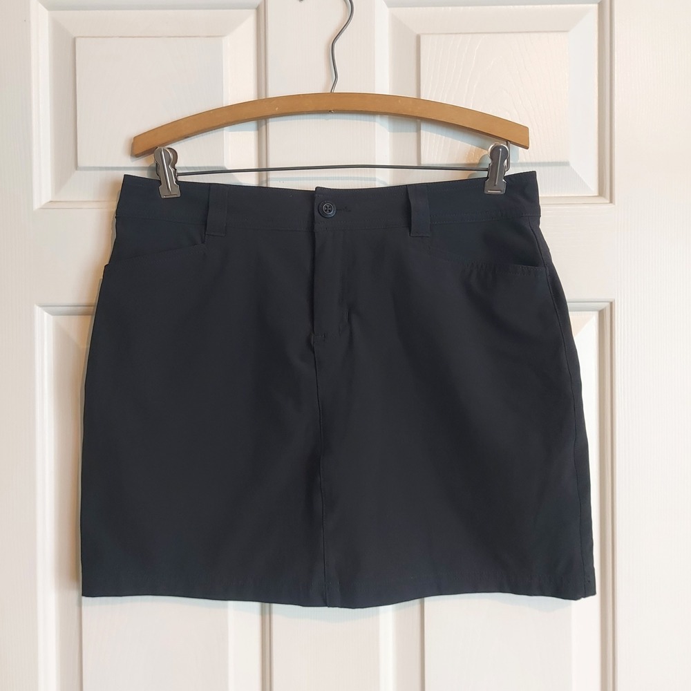 Eddie Bauer Womens Black Active Hiking Skort Size 8 Stretch Mini Skirt Shorts